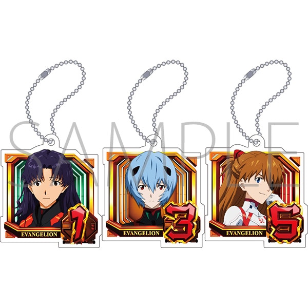 エヴァンゲリオン アクリルキーホルダー3個セット／通常図柄（ミサト