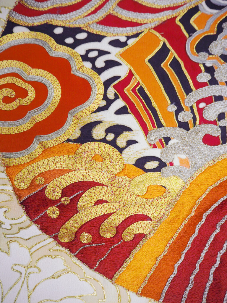 和装のプロが監修】着物における金駒刺繍の基本的なやり方と応用例