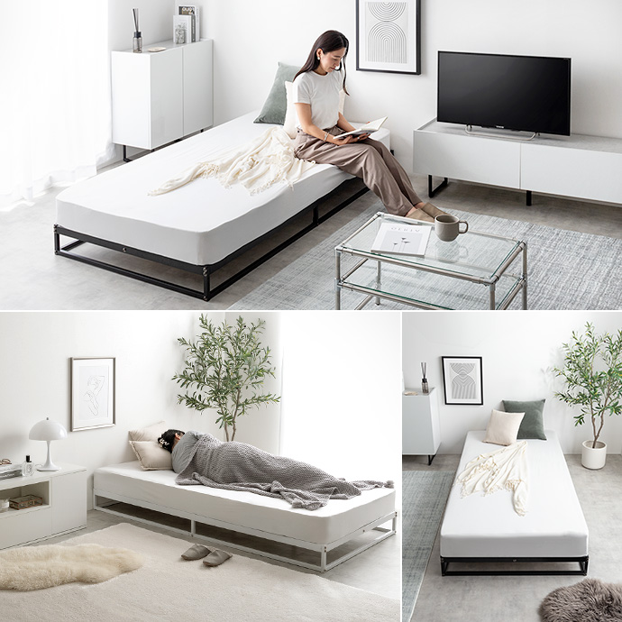 g125007]【シングル】Knok パイプすのこベッド シングルベッド | 家具