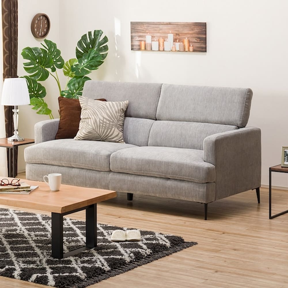 ソファ3点セット グレー 布張り(引き取り可能な方優先) 傷・汚れに強い 広い座面のゆったり 3人掛けソファ 布張りタイプ (MS01