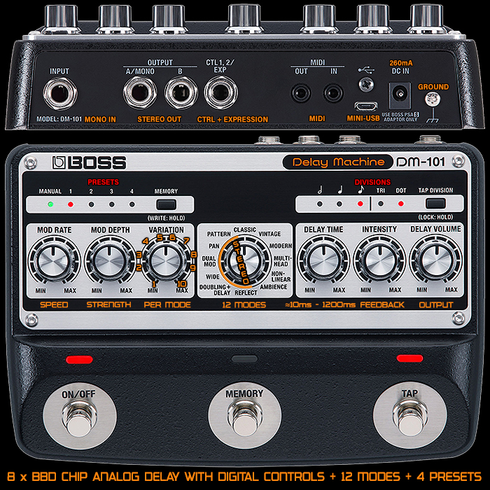 Guitar Pedal X - GPX Blog - Boss's DM-101 8 x BBD Chip 12 Mode