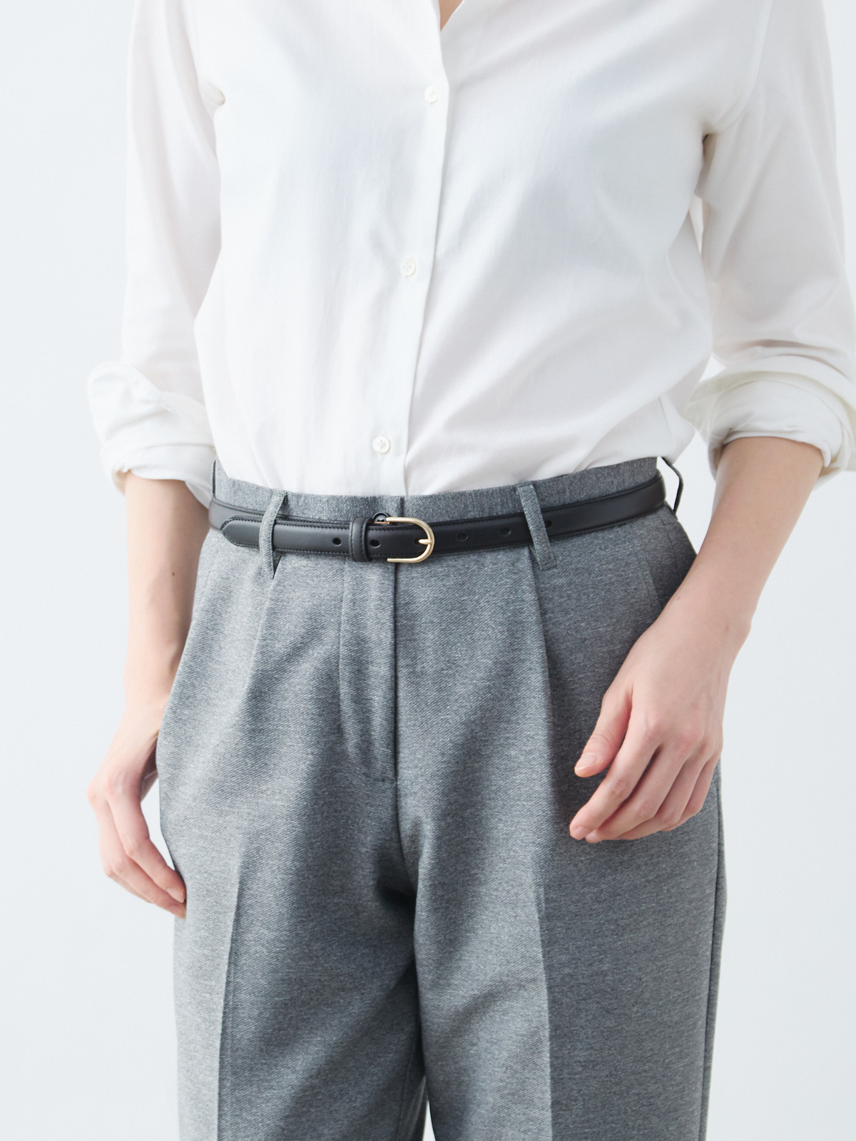 BUTTERO レザーベルト/ブラック | Factelier (ファクトリエ)