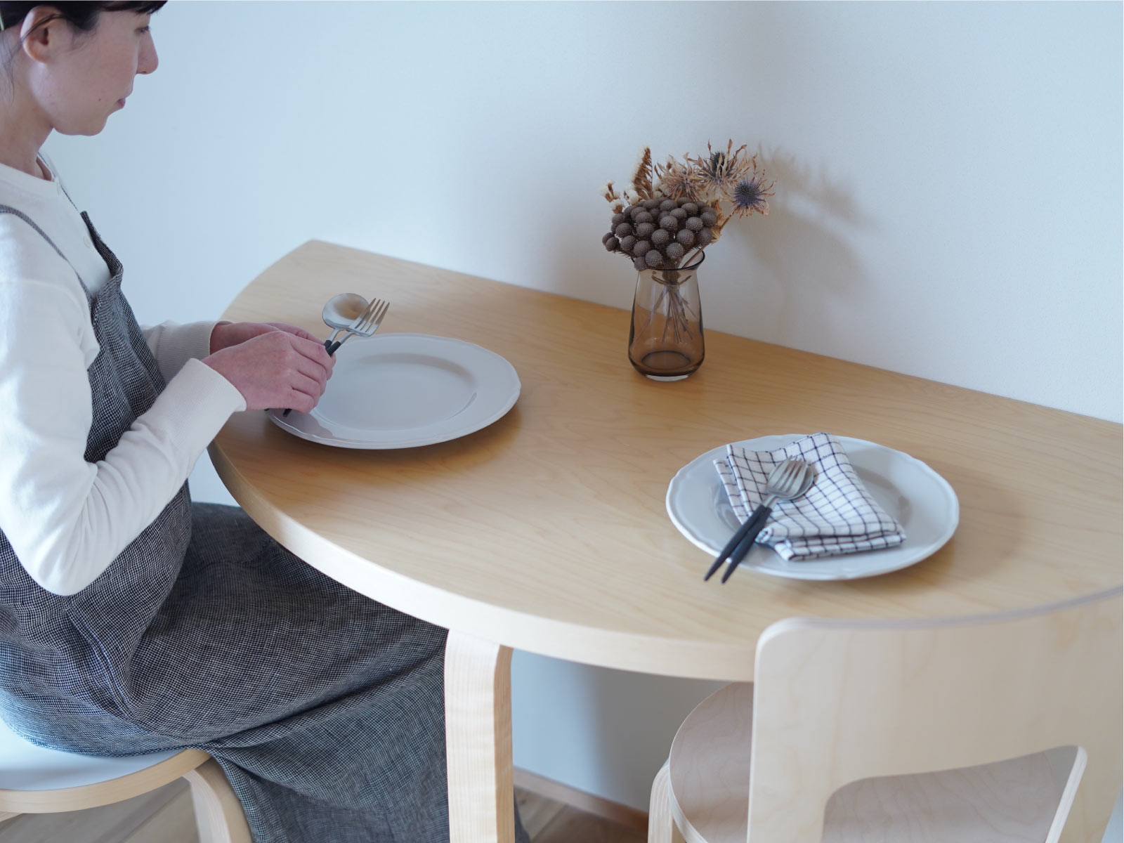 artek (アルテック) テーブル 95 W120×D60×H72cm 半円形 / ナチュラル