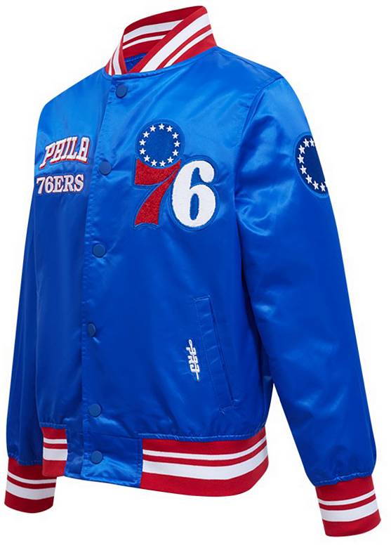 Pro Standard Youth Philadelphia 76ers Blue Ribbed Satin Jacket