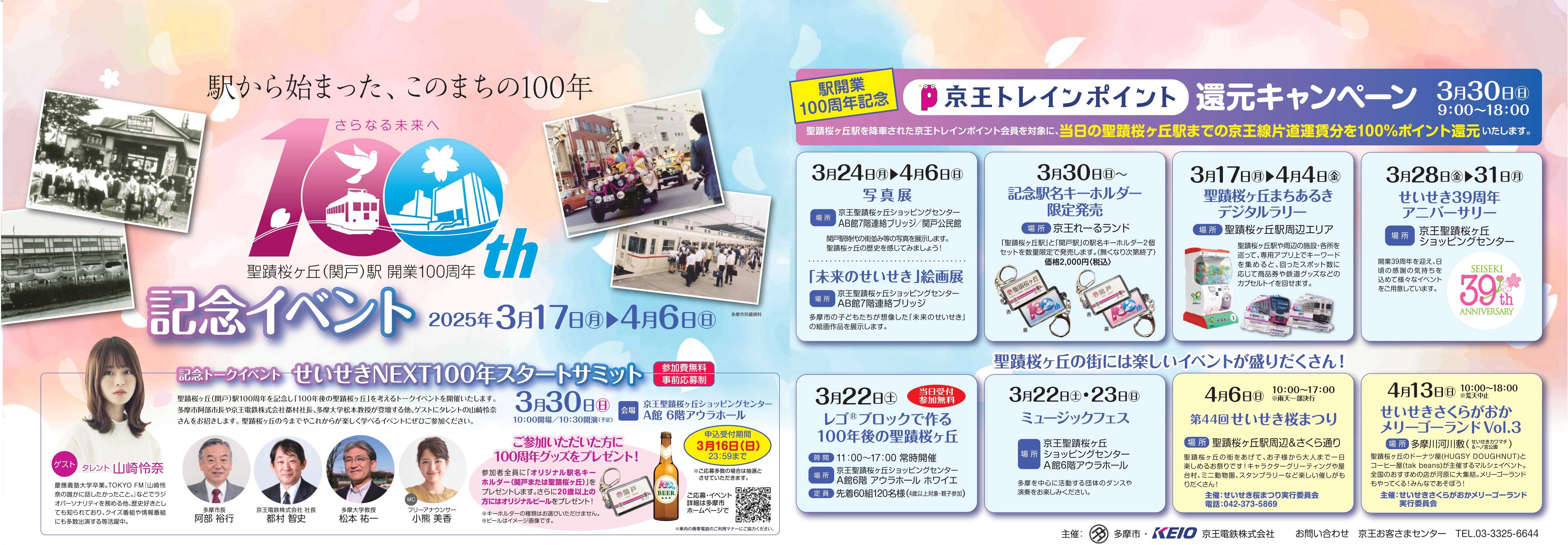 多摩市×京王電鉄「さらなる未来へ 聖蹟桜ヶ丘（関戸）駅開業100周年