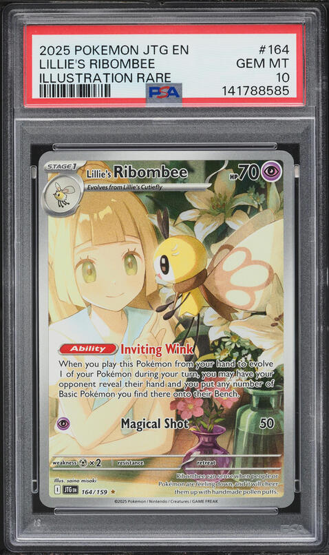 2025 Pokemon SV Journey Together IR Lillie's Ribombee #164 PSA 10