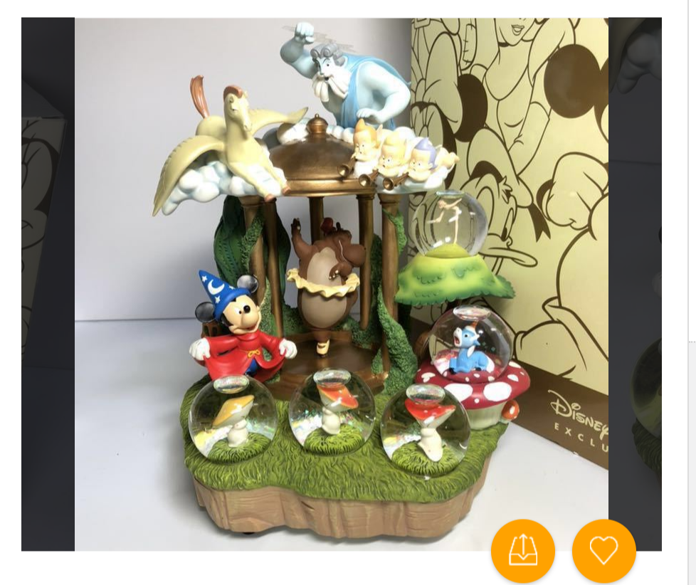 ディズニー バンビ スノーグローブ オルゴール 置き物 レア ディズニー