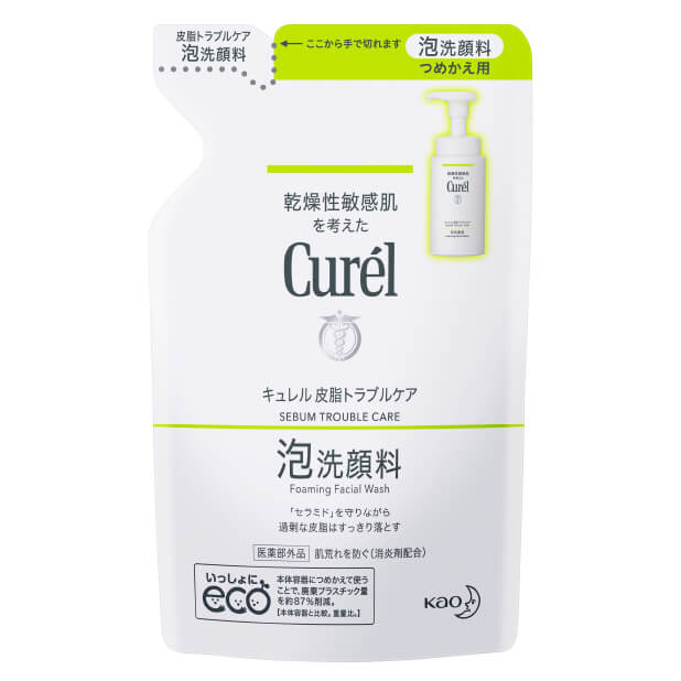 花王 キュレル 皮脂トラブルケア 泡洗顔料 つめかえ用 130ml-驚安の
