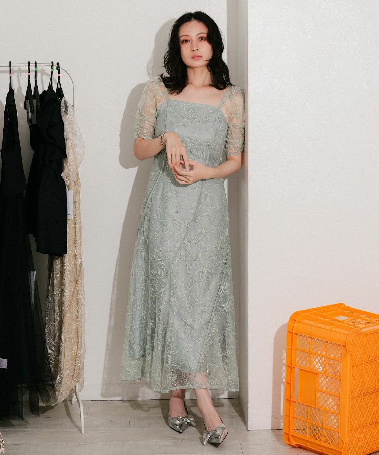 wave piping frare dress