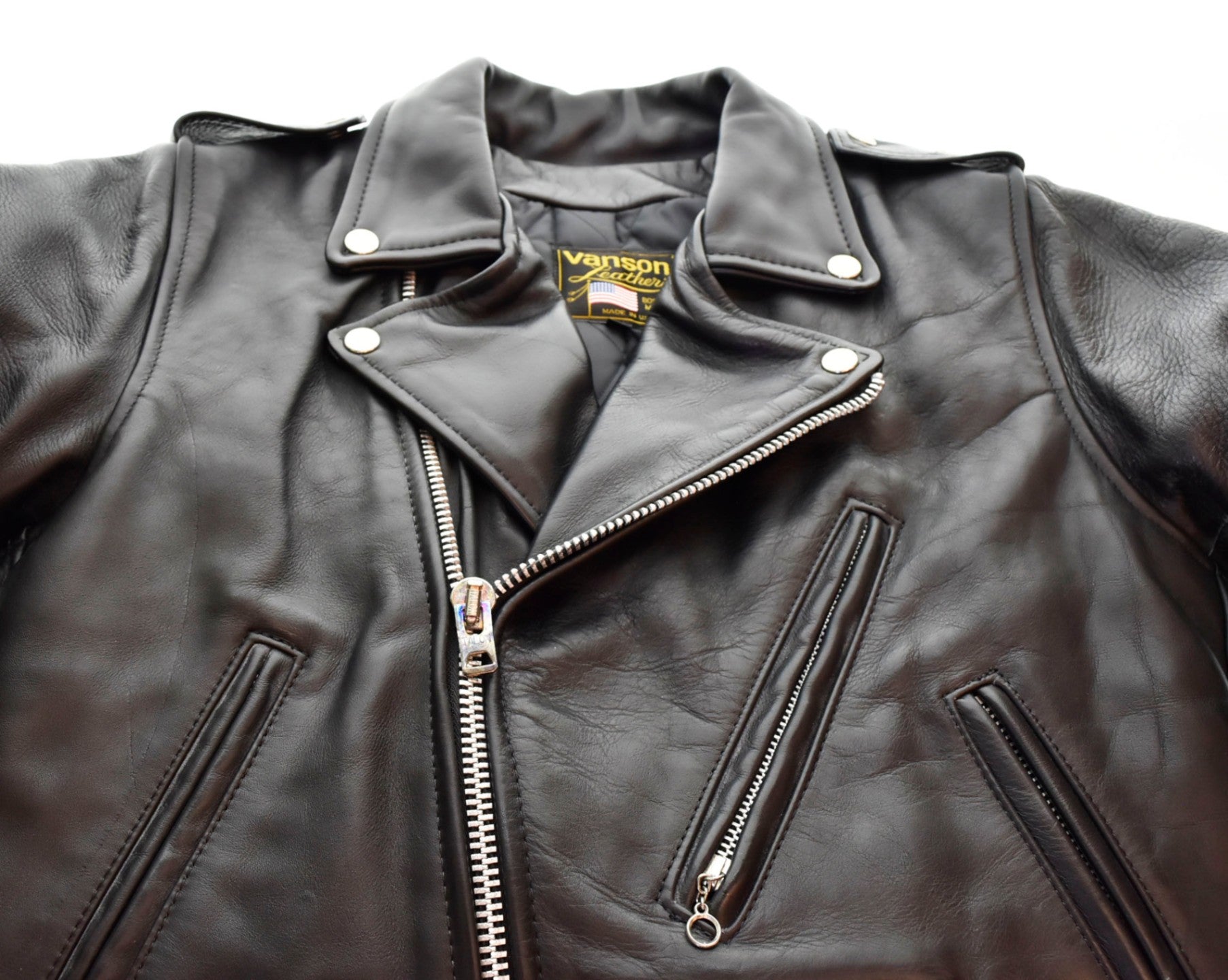 バンソン VANSON ワッペン ロゴ ダブルライダース ジャケット レザー