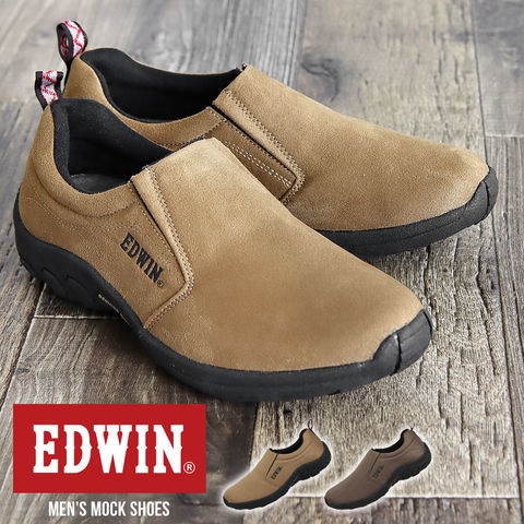 dショッピング |エドウィン モックシューズ メンズ 黒 クッション