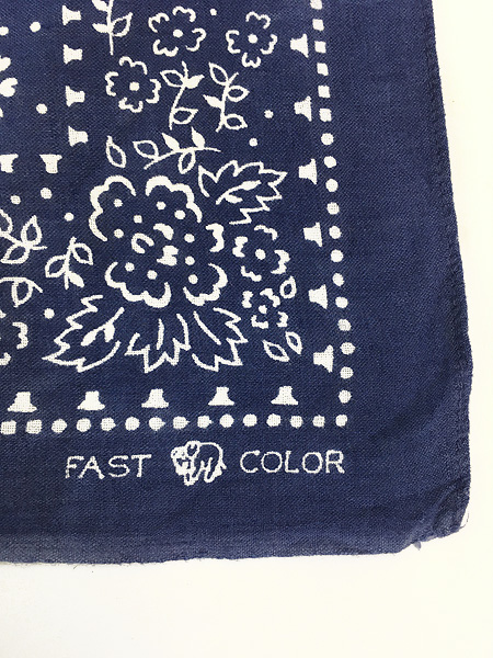 雑貨 古着 50s Elephant Brand 下鼻 FAST COLOR 花 ドット 100
