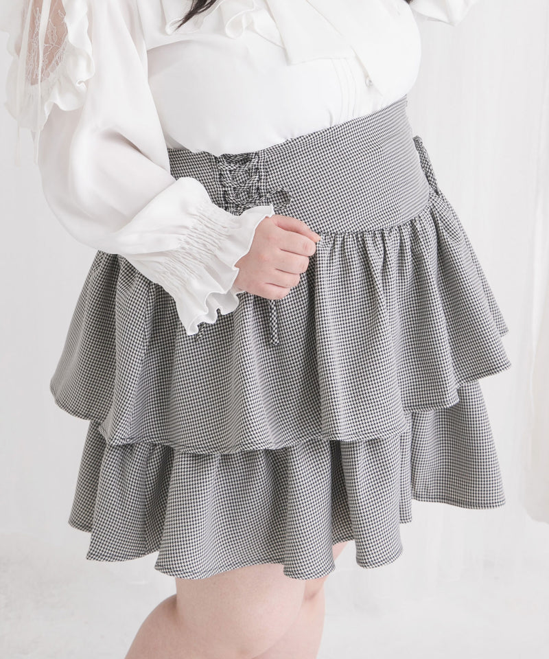 4L~6L】レースアップコルセットティアードミニスカート – レディース