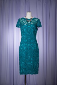 TADASHI SHOJI タダシショウジ YOKEレースグリーンドレス | 結婚式