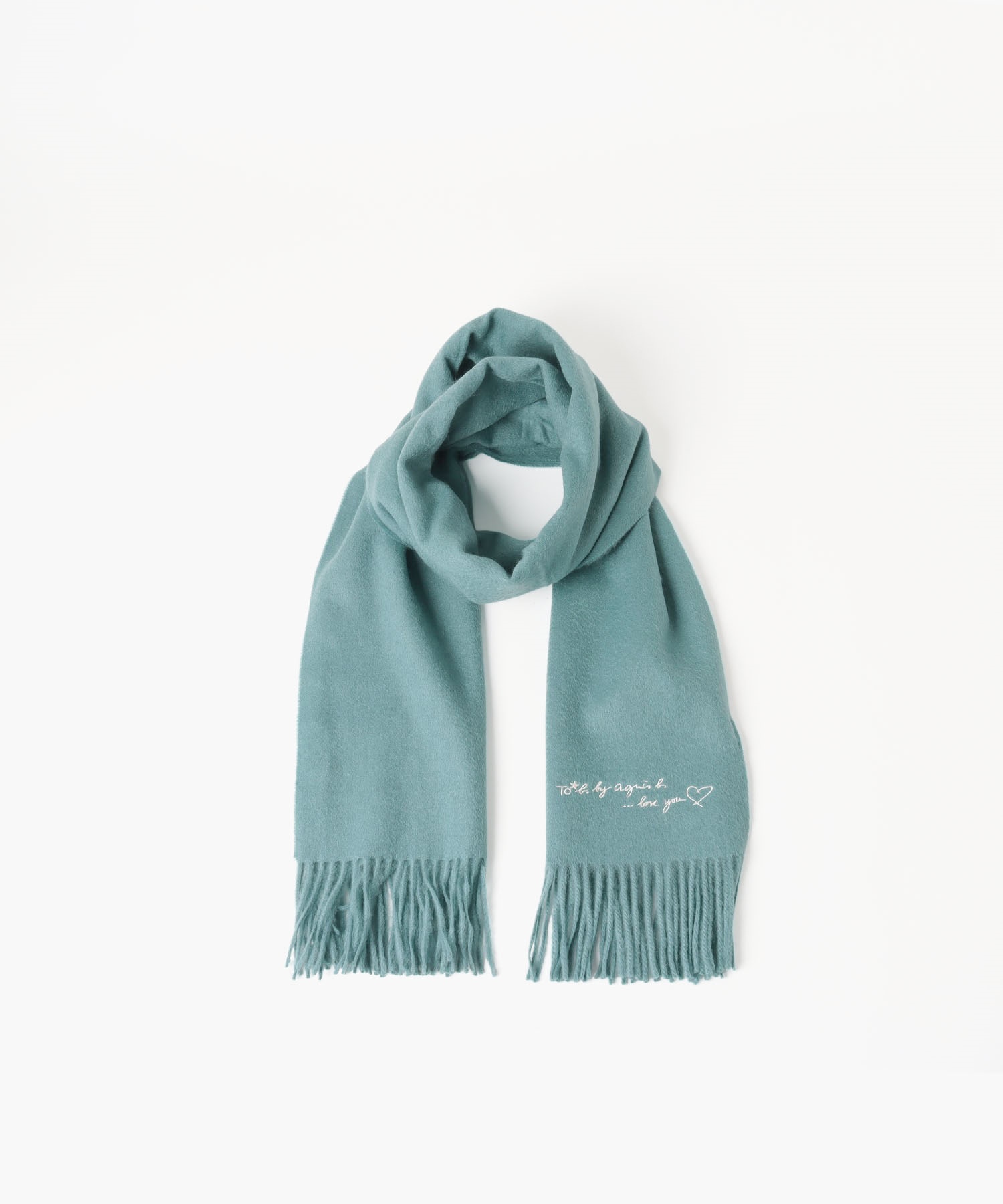 ロゴ刺繍 ウール カシミア マフラー ｜To b. by agnès b.（トゥービー