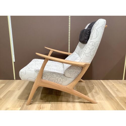 90's カリモク 本革 1人掛けソファ A 応接 ZR24324 90's カリモク 本革