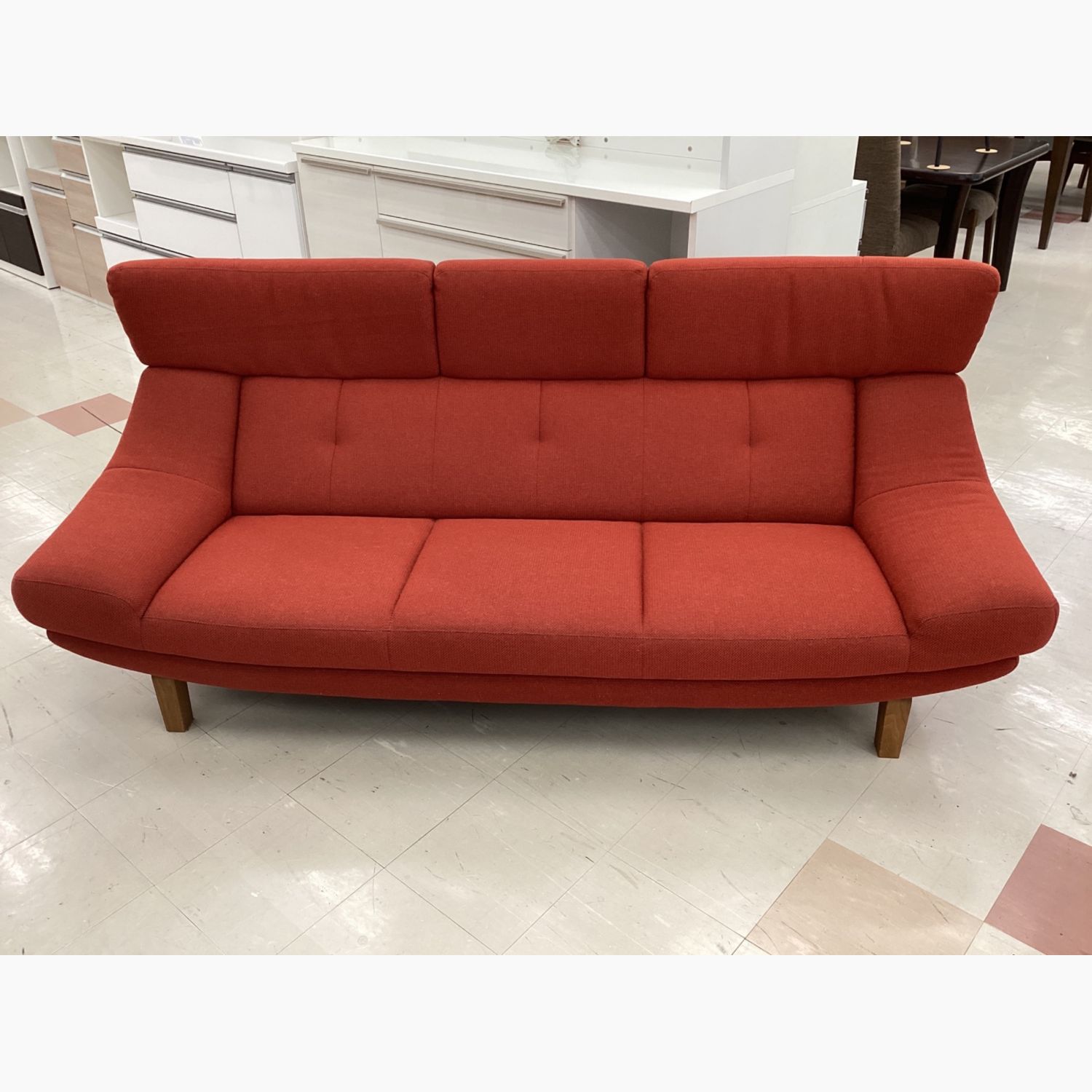 karimoku (カリモク) 3人掛けソファー レッド UU46531190 ファブリック