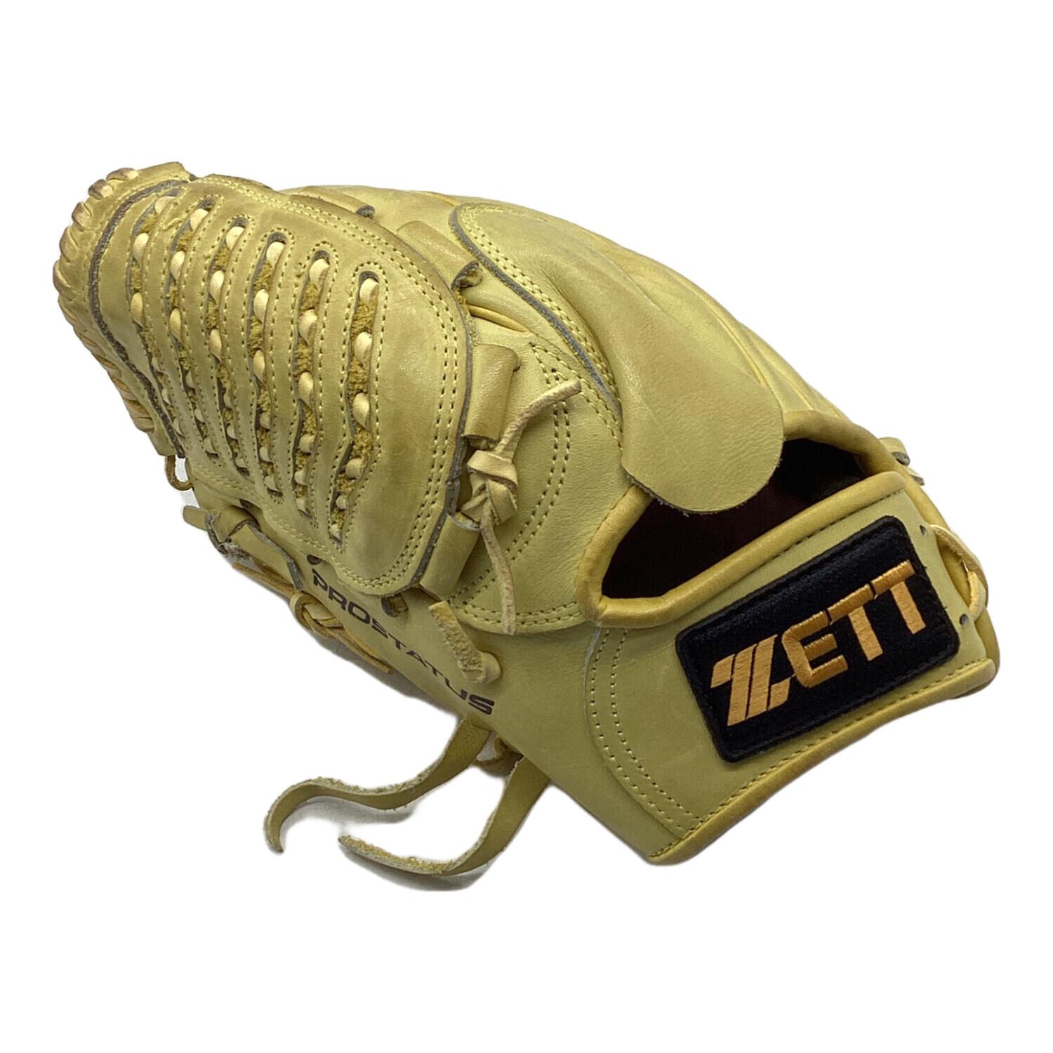 ZETT (ゼット) 軟式グローブ イエロー PRO STATUS 投手用 左投げ用