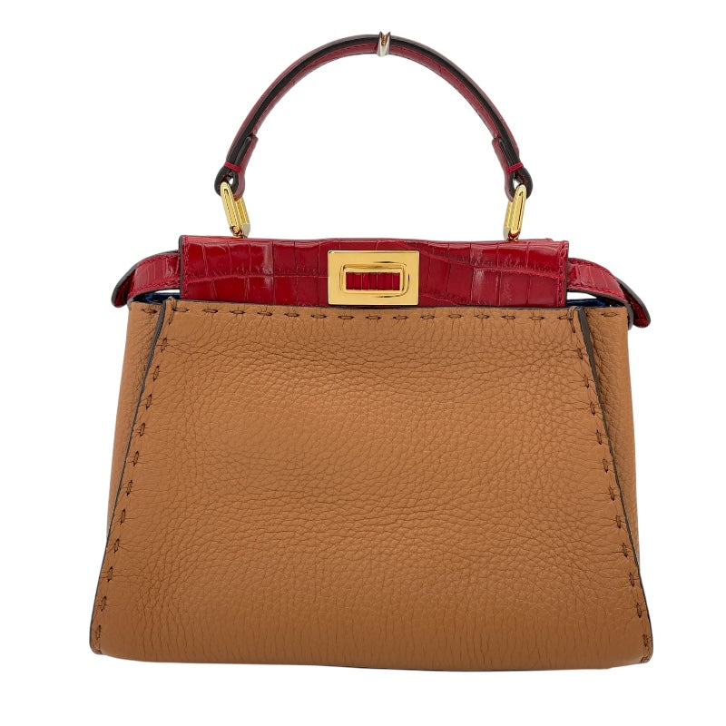 フェンディ FENDI ミニピーカブー セレリア 8BN244 ブラウン レザー