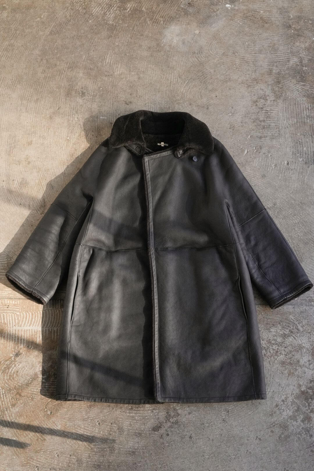 エルメス/マルジェラ期/2WAYカラー/ムートン/ロングコート/Hermes