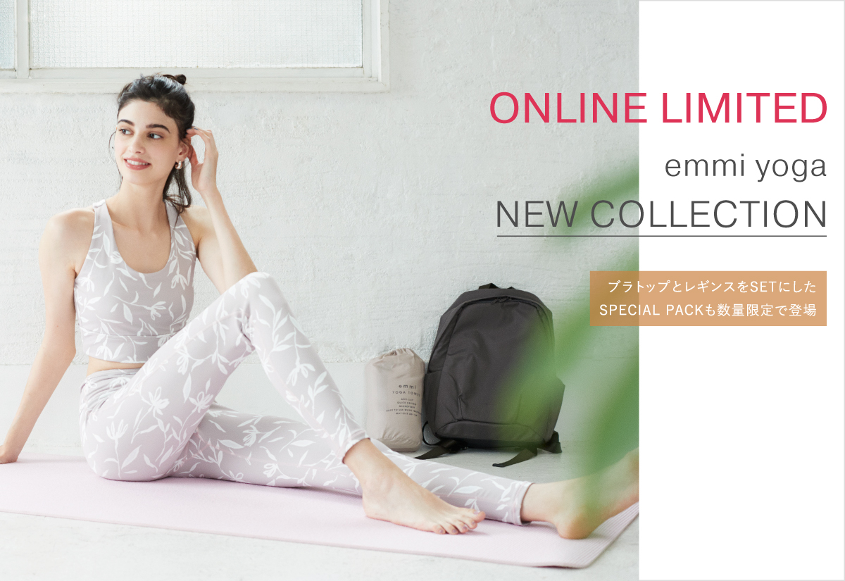 エミヨガ emmi yoga 花柄風アニマルアート セットアップ 上下 白✖️黒