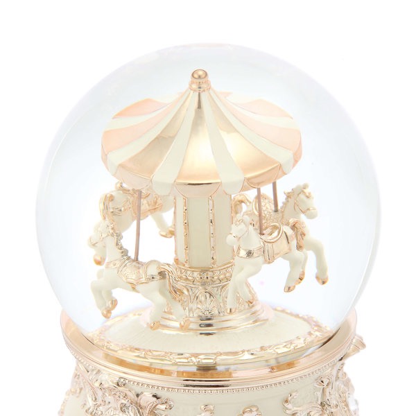 スノードーム ローズゴールド・メリーゴーランド120mm オルゴール