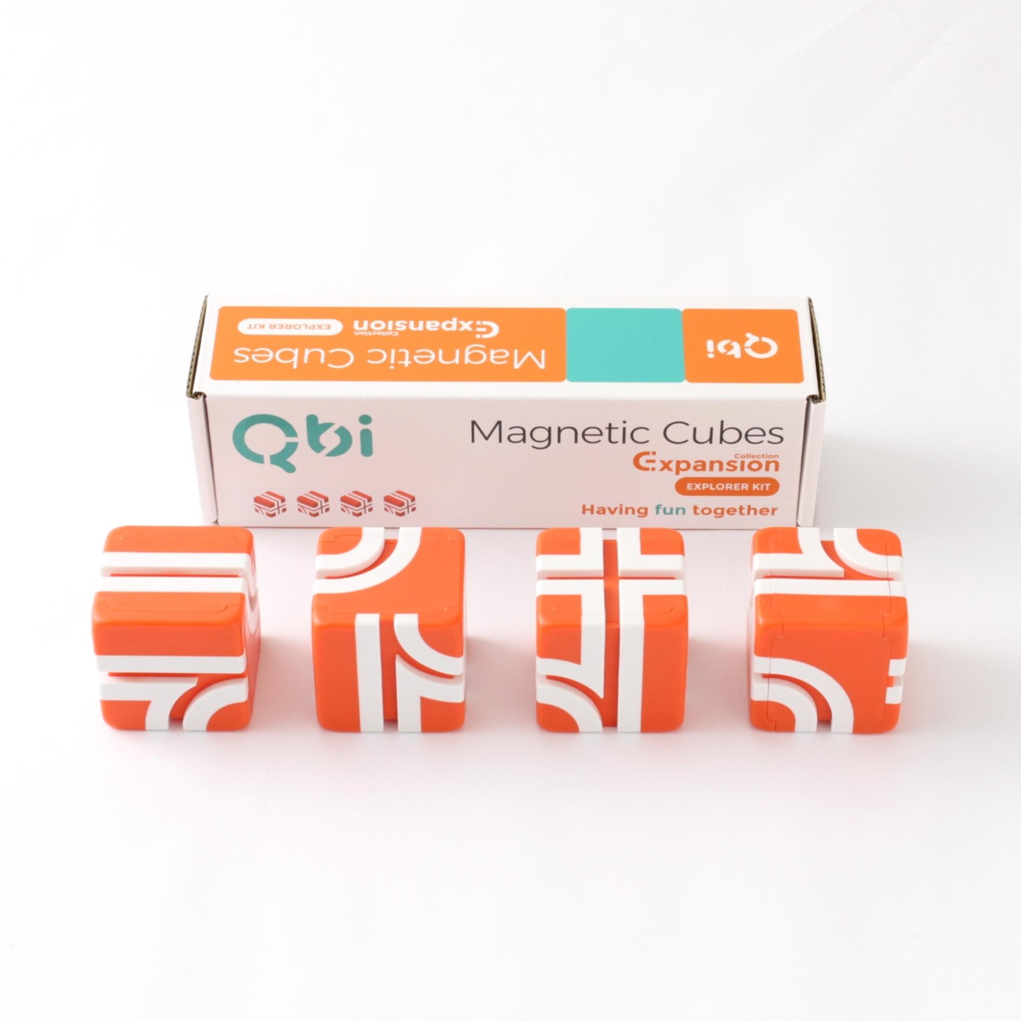 Qbi Explorer Preschool ホワイトレールブロック4個セット(レッド