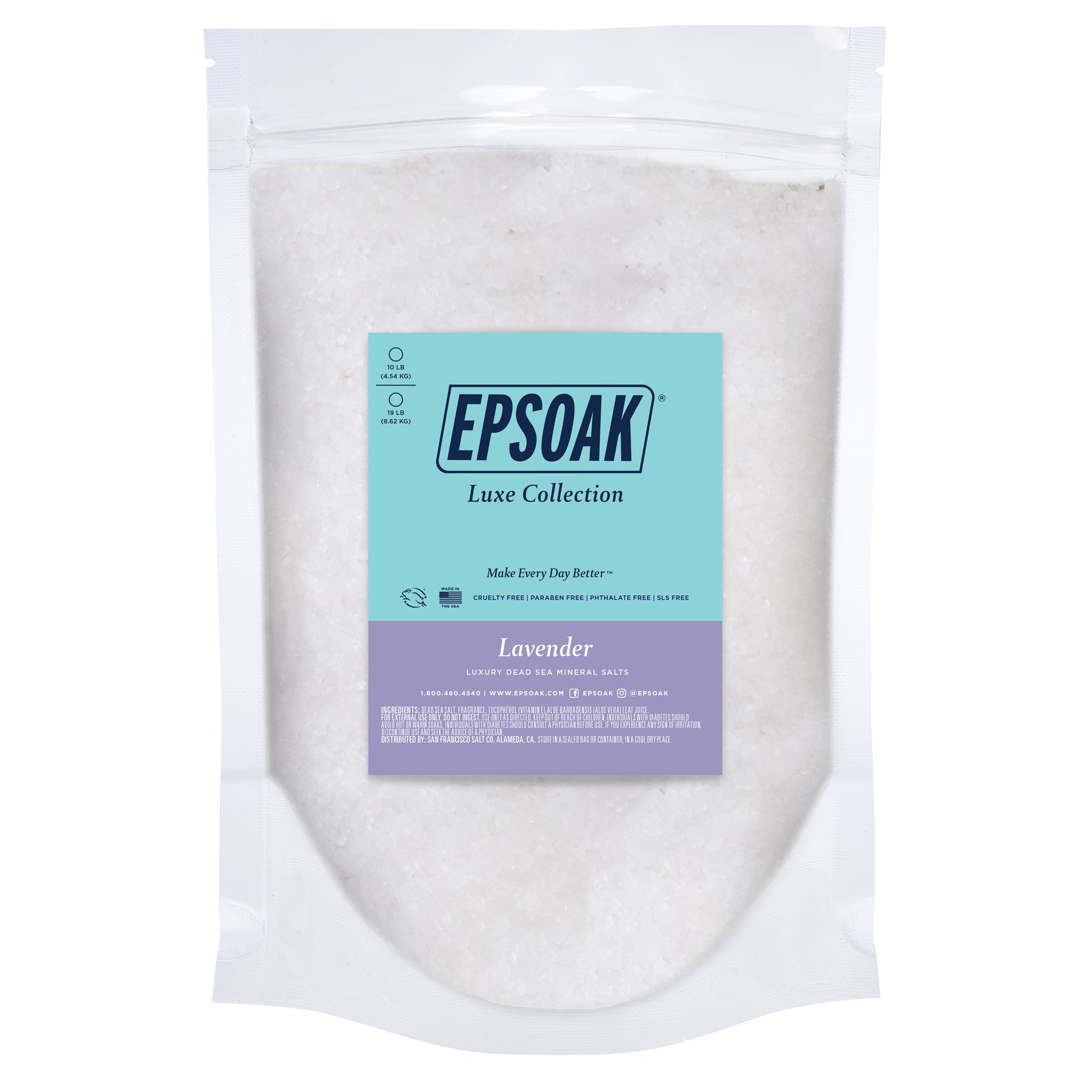 Lavender Dead Sea Salt Bath Salts – EPSOAK® by San Francisco Salt