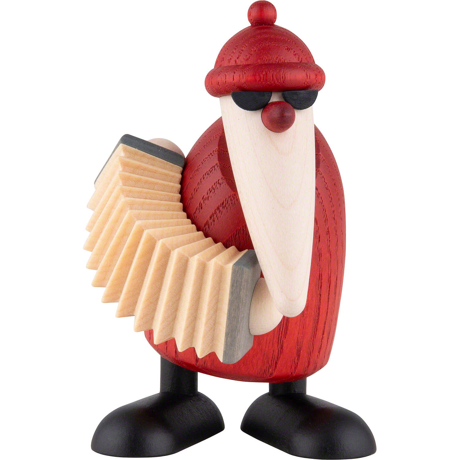 Santa Claus with Accordion (9 cm/3.5in) by Björn Köhler Kunsthandwerk