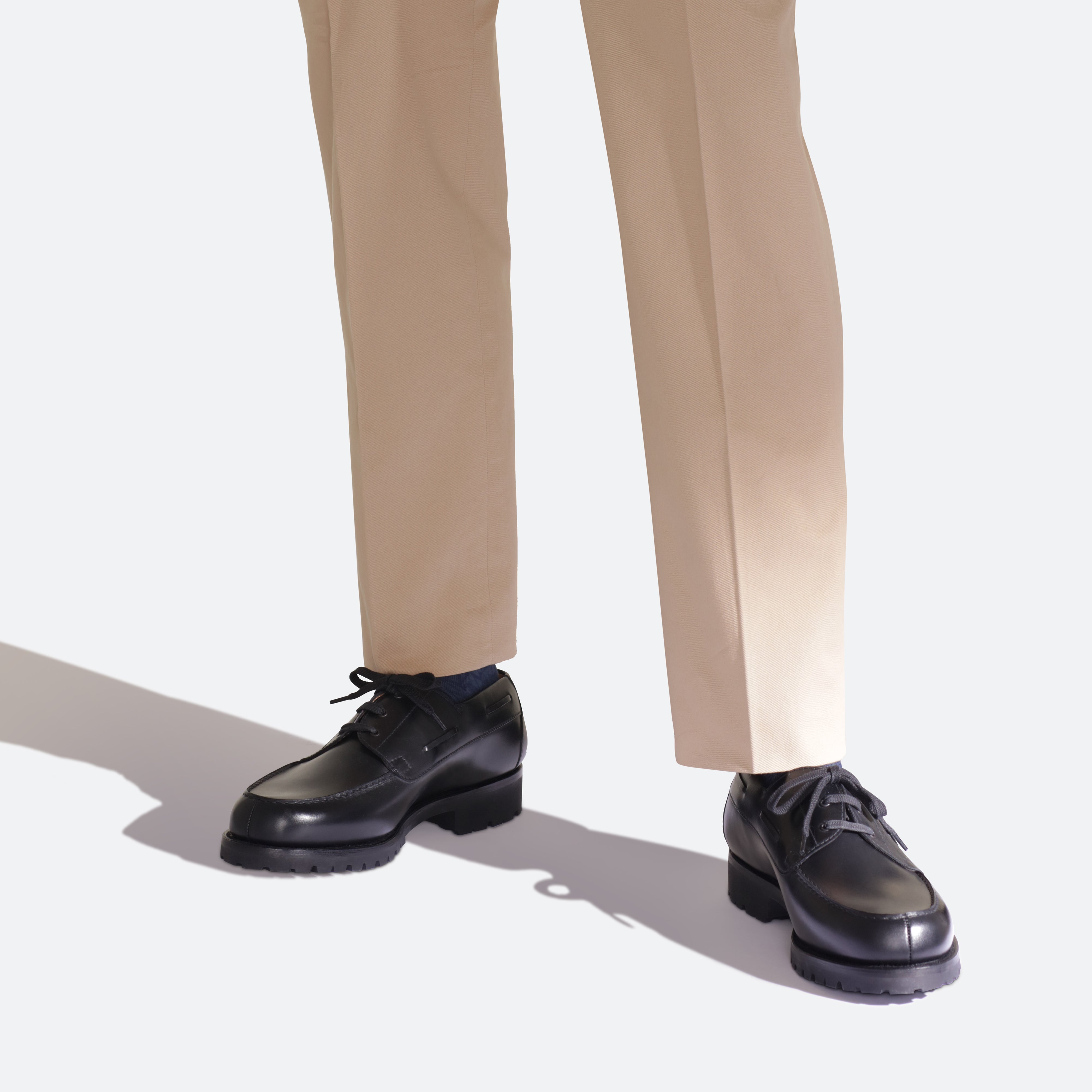 Men's Black Leather Deck Derby – J.M. Weston