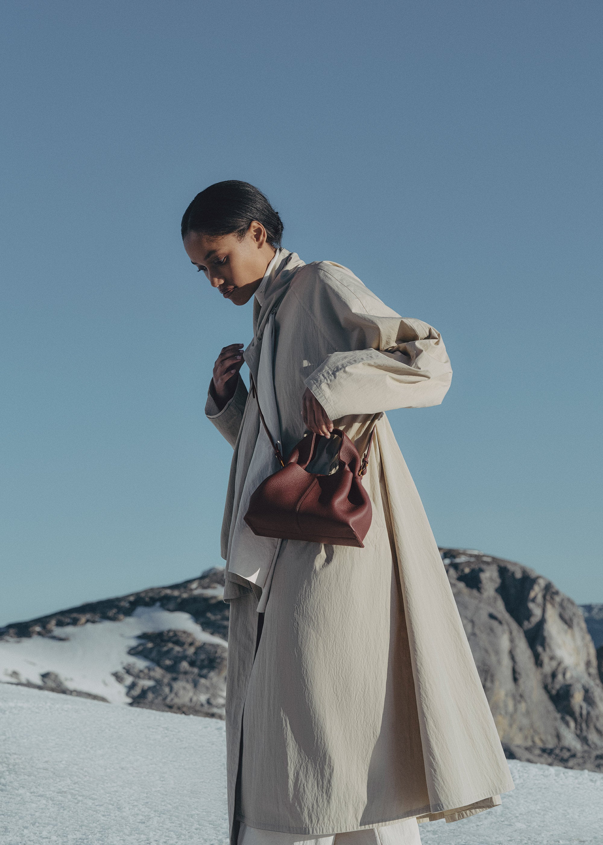 Polène | Bag - Numéro Neuf Mini - Textured Black Cherry – Polène EU