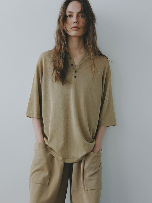 ハーフスリーブニットポロ(F BEIGE): トップス │ ETRE TOKYO official