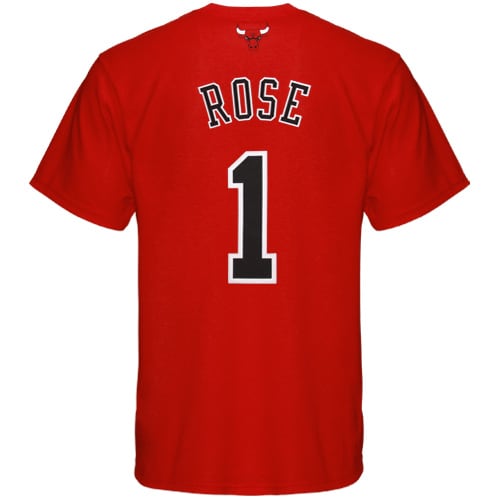 adidas Chicago Bulls #1 Derrick Rose Red Game Time Player T-shirt