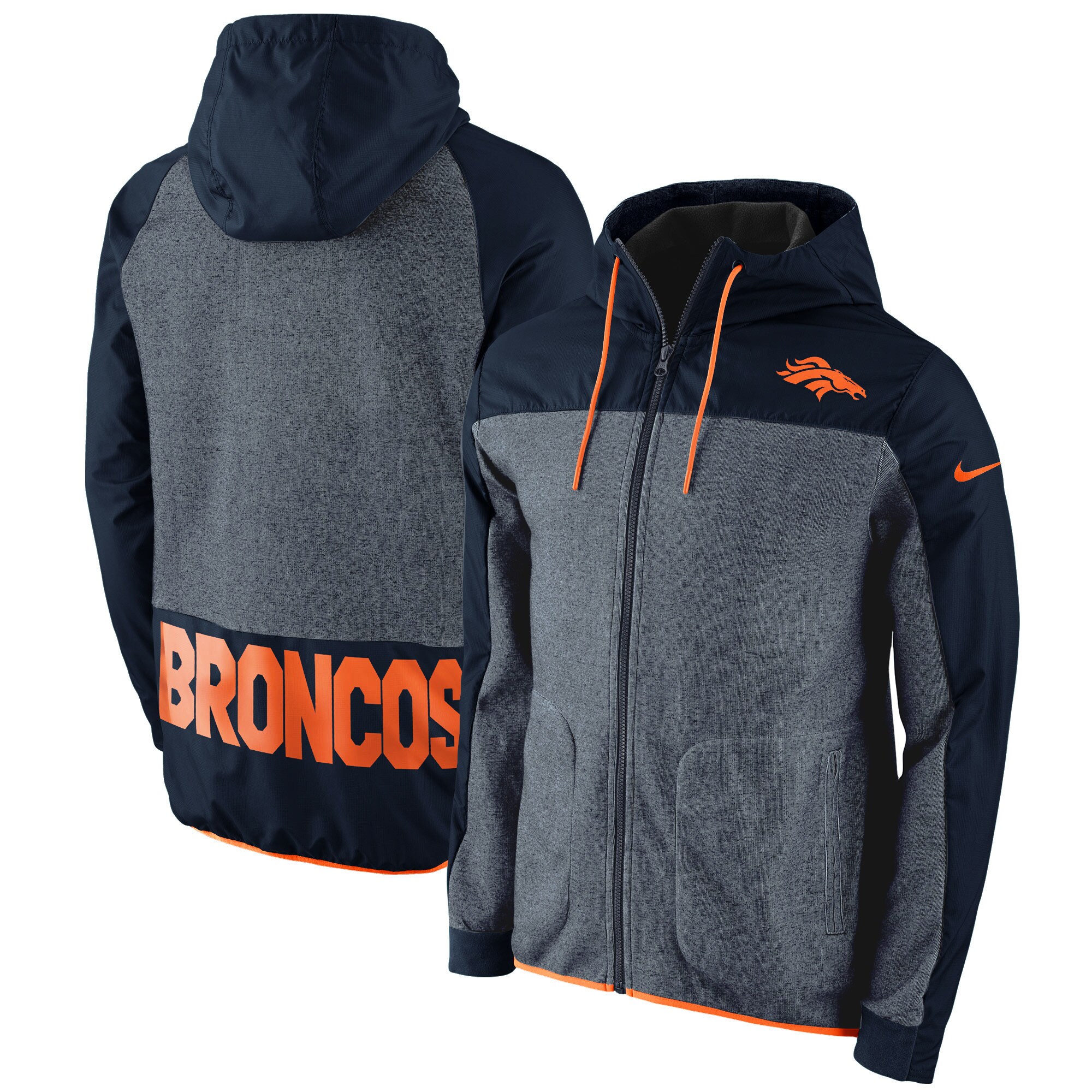 Men's Nike Navy Denver Broncos AV15 Winterized Full-Zip Jacket