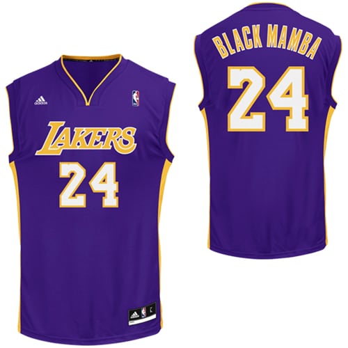 adidas Kobe Bryant Los Angeles Lakers Black Mamba Nickname Replica