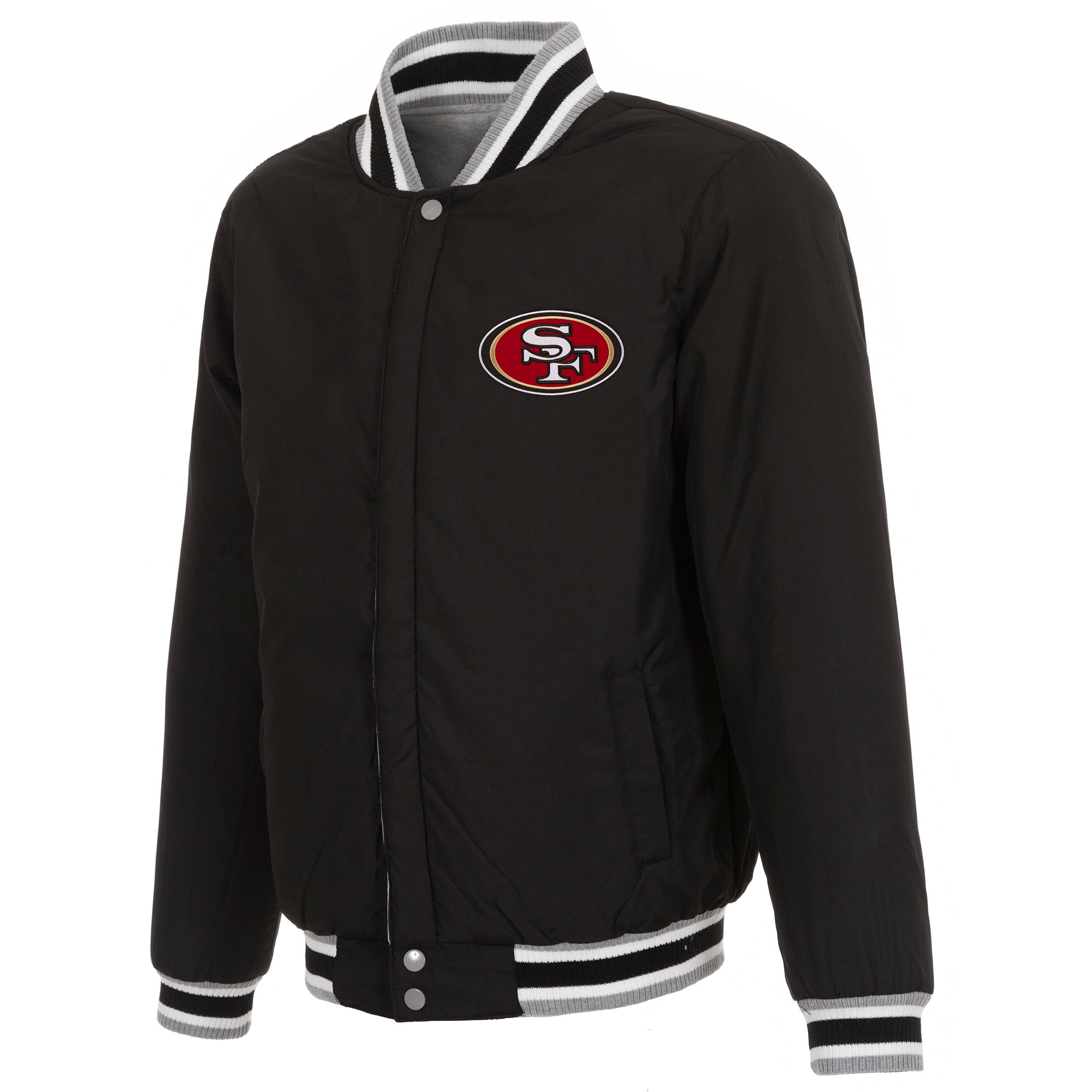 Men's JH Design Gray/Black San Francisco 49ers Reversible Fleece