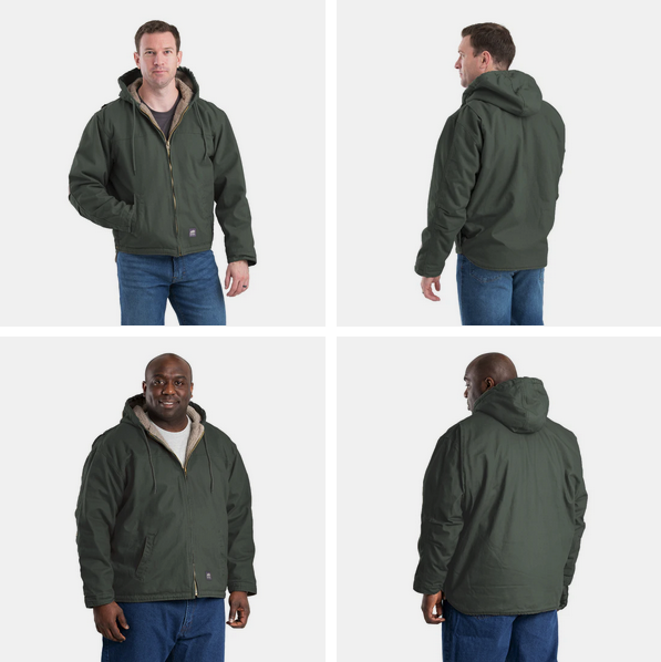 HJ626MGN Heartland Washed Duck Sherpa Lined Hooded Work Coat