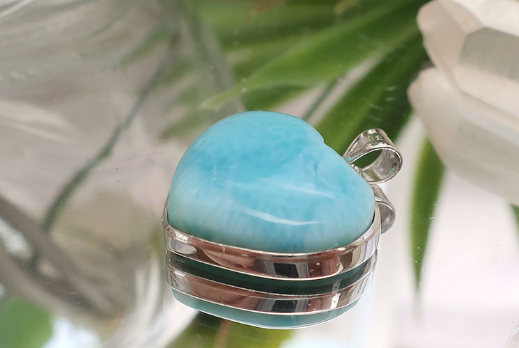 ラリマーのSV925ハートペンダント - パワーストーンのFairy Kiss(21