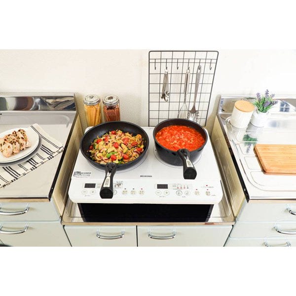 レンタル] アイリスオーヤマ 2口 IH クッキングヒーター ブラック IHK