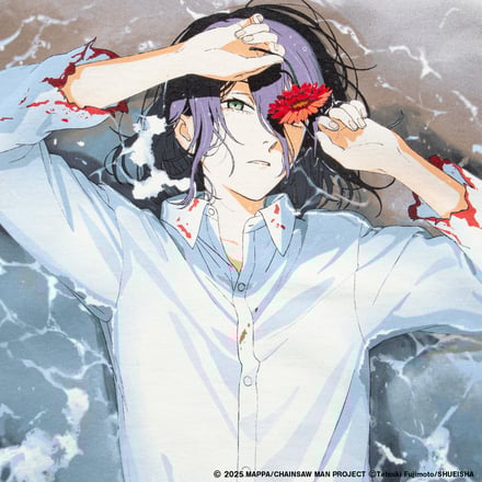 ギークスルールとチェンソーマンがコラボ 浜辺に横たわるレゼの