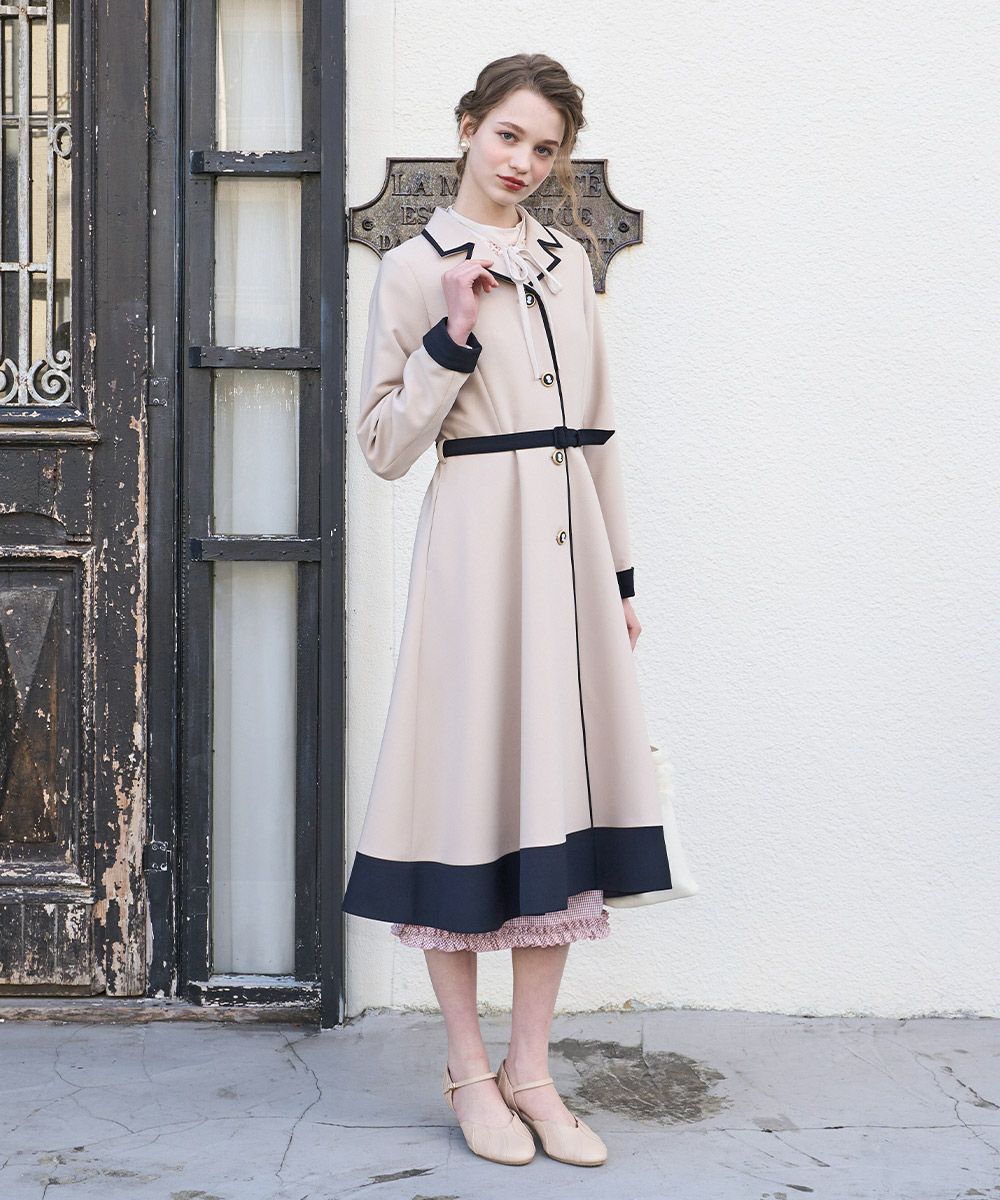 カメオ釦バイカラーコート/an another angelus [49BD03j001] | F i.n.t