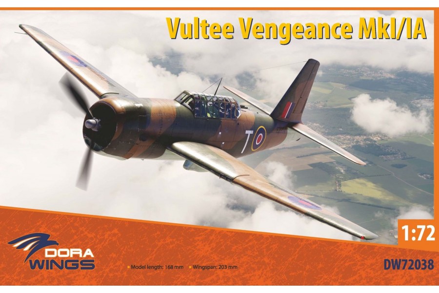 Dora Wings 1/72 scale Vultee Vengeance Mk.I/IA plastic model kit