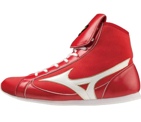 MIZUNO SHORT-CUT TYPE BOXING SHOES - RED · WHITE – FIGHT 2 FINISH