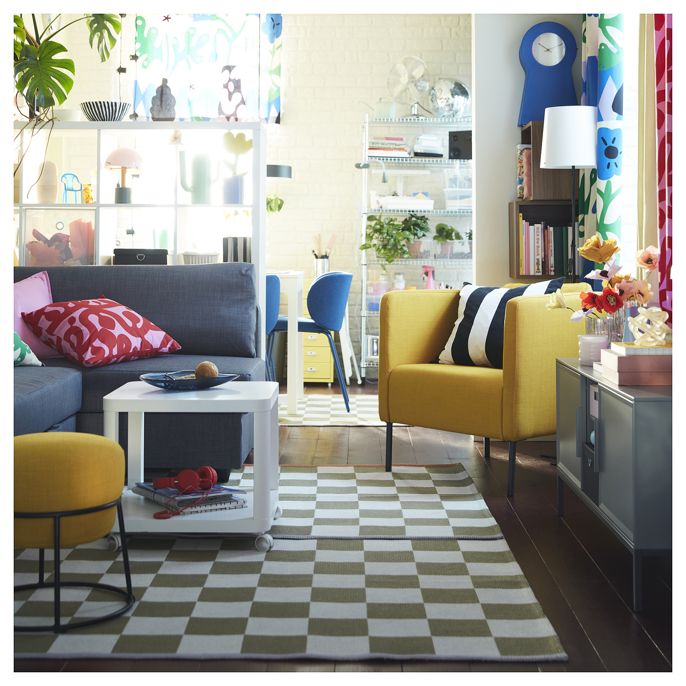 KLASSRUM rug, flatwoven white/green - IKEA