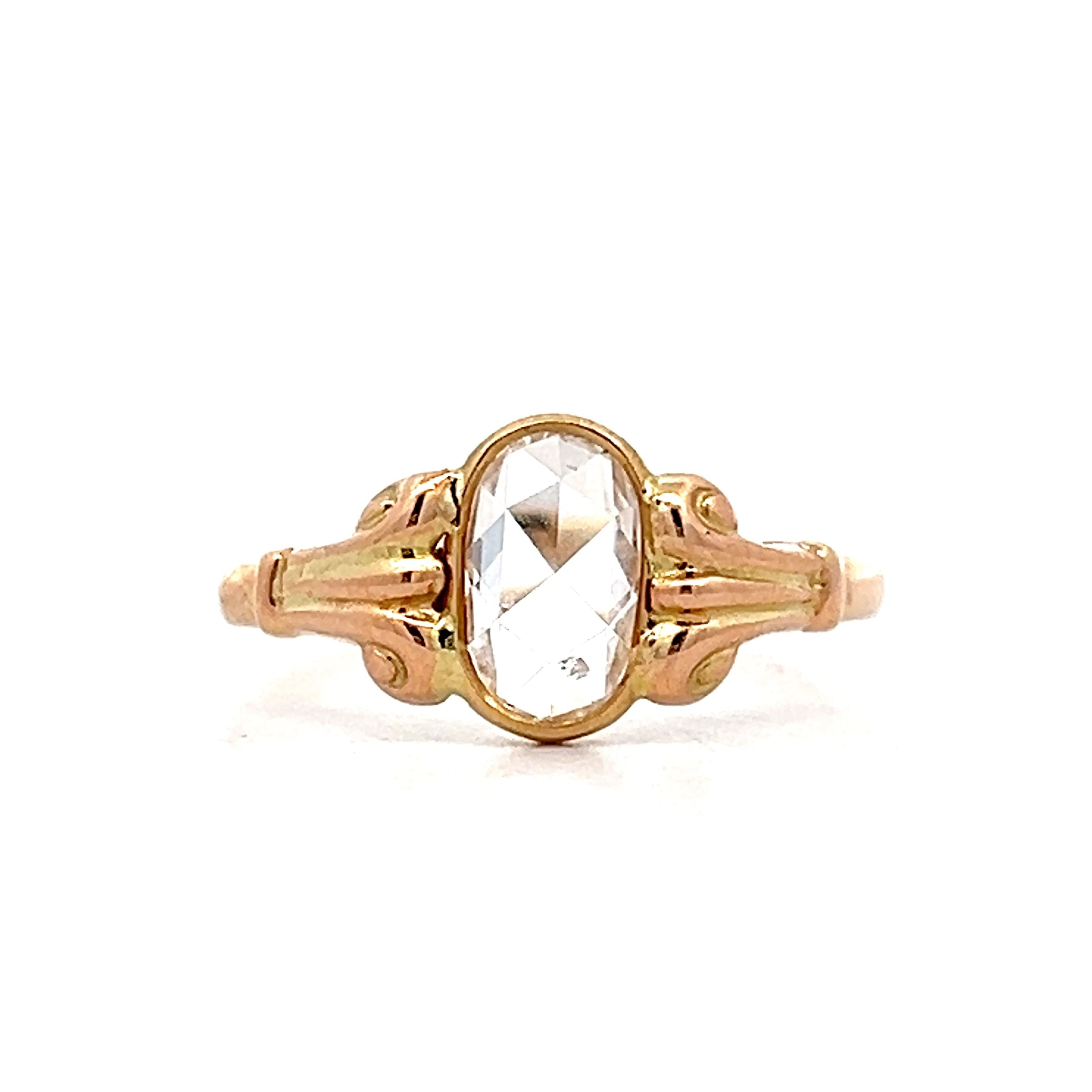 91 Antique Victorian Rose Cut Diamond Ring in 9k Gold – Filigree