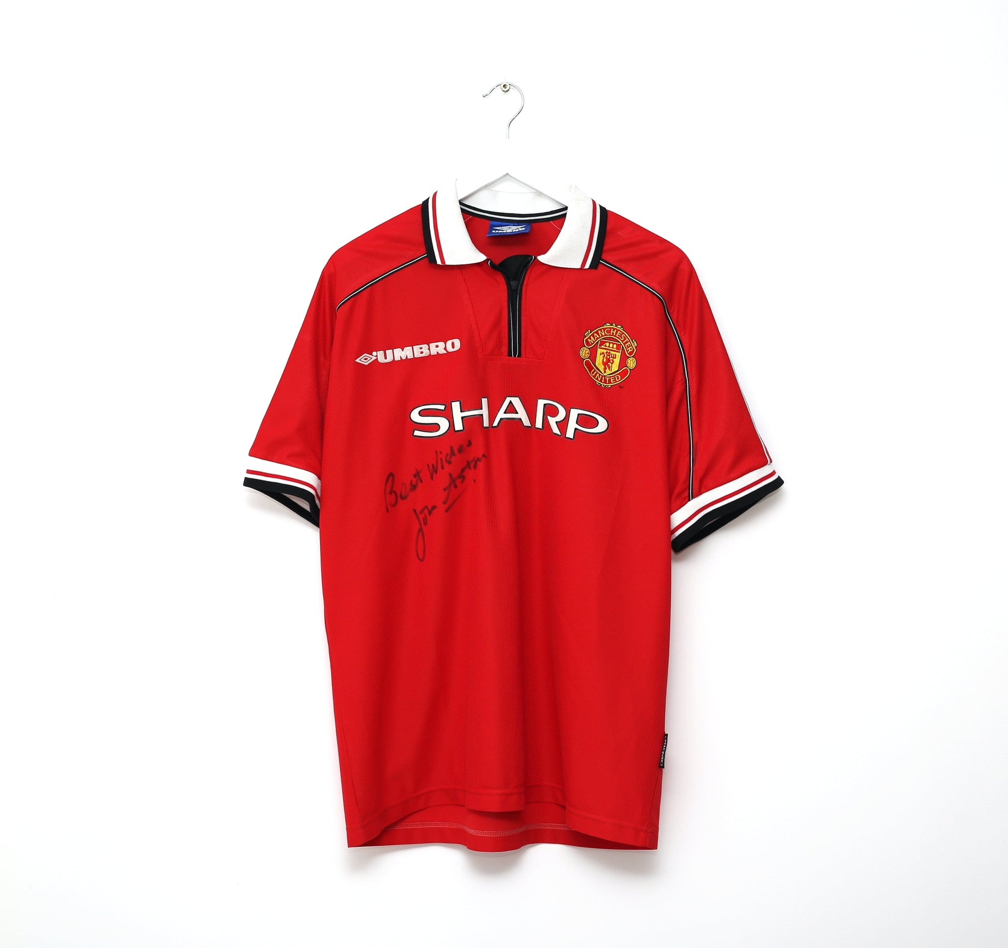 1998/00 BECKHAM #7 Manchester United Home Football Shirt (L