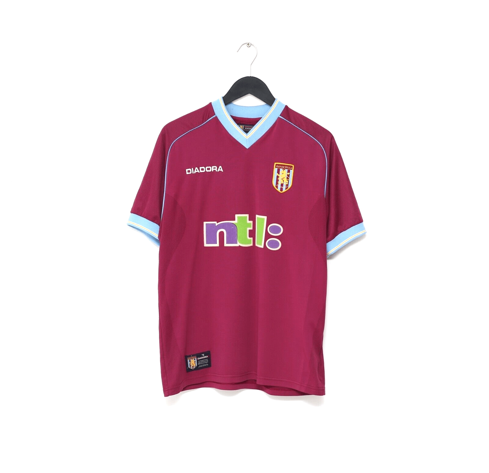 2001/02 Angel #8 Aston Villa Vintage Diadora Football Shirt Jersey