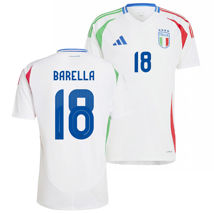 イタリア代表 2024 アウェイ 半袖 ユニフォーム No.18 バレッラ