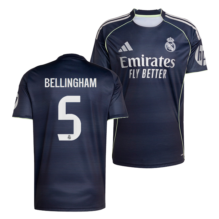 レアルマドリード 25-26 アウェイ 半袖 ユニフォーム No.5 ベリンガム
