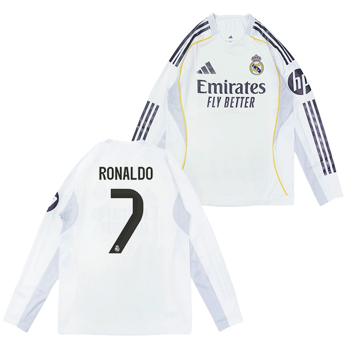 レアルマドリード 25-26 ホーム 長袖 オーセンティック ユニフォーム